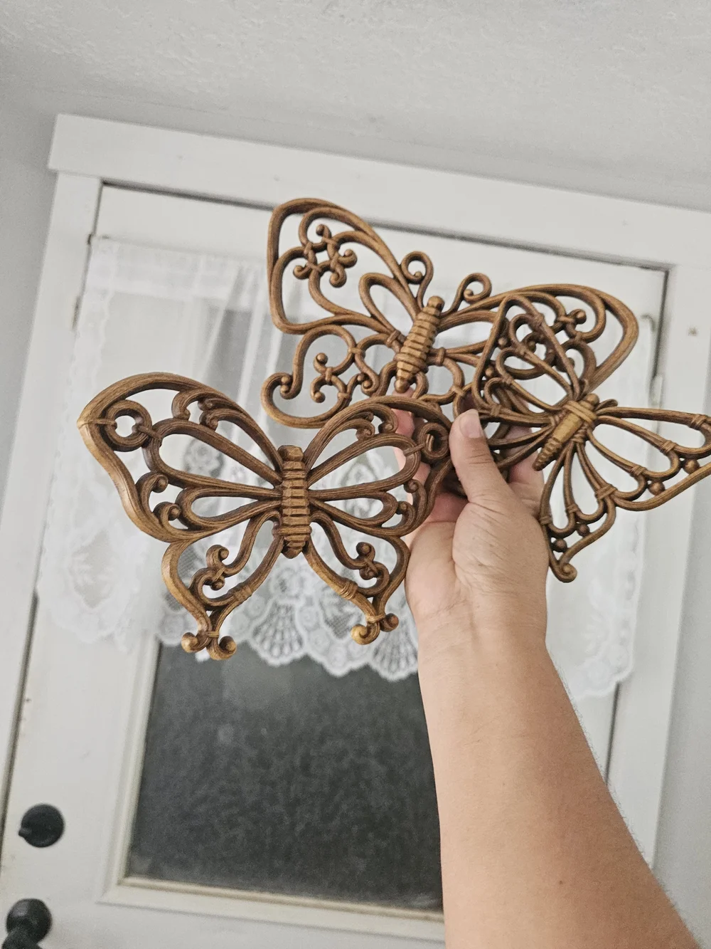 Homco Bronze Metal Butterfly Wall Trio